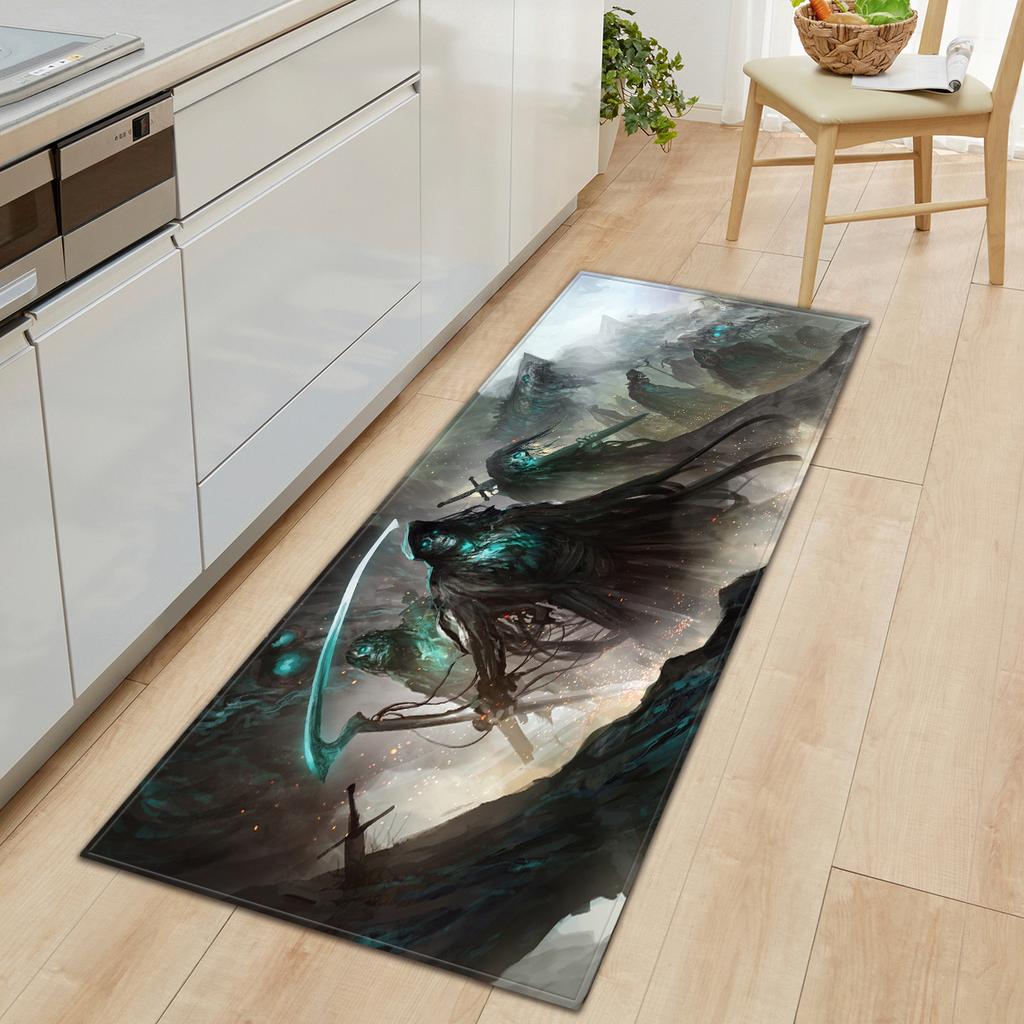 Skeleton Household Door Mat Bathroom Kitchen Absorbent Floor Mat Bedroom Living Room Non-Slip Carpet
