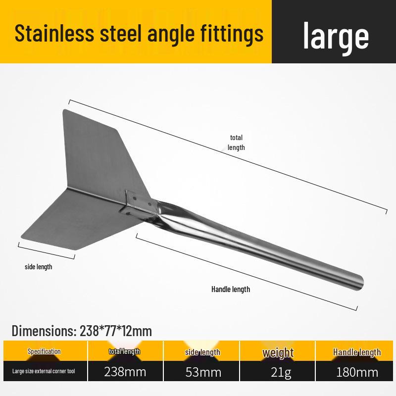 Yin Yang Corner Tool: Stainless Steel Scraper for Walls, Putty, Diatom Mud, Right Angle Straightener, Corner Puller.
