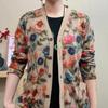 Stilvolle Herbst-Strickjacke mit V-Ausschnitt für Frauen mittleren Alters & ältere Frauen
