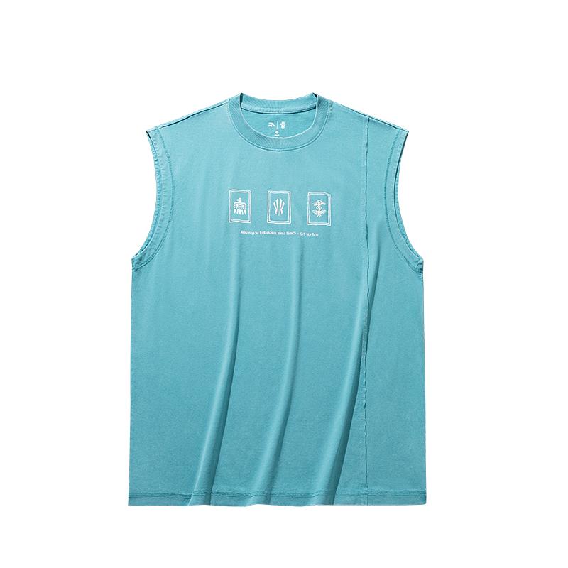 Anta Kyrie Series Casual Sleeveless Knitted Basketball Vest Unisex Tops Sea-Jade-Blue 172631111-2 S