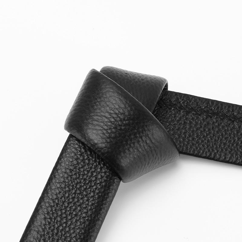 New Men's Head Leather Automatic Buckle Leather Belt Pure Real Cowhide Business Casual Belt