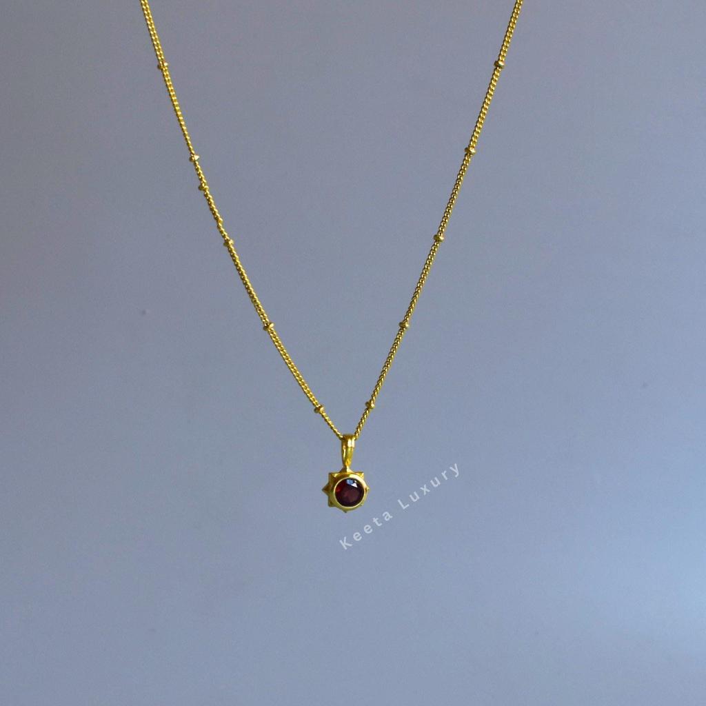 Natural Garnet star necklace 14k Gold vermeil red garnet layering necklace Office wear 925 sterling silver pendant, passion stone jewelry