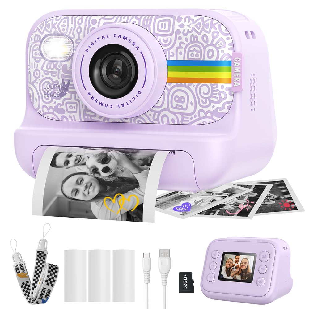 

Fyhuioo Термопечать 1080P IPS Моментальная камера для 32 ГБ памяти USB Игрушечная камера с печатью Возрасты Девочек и Новое Руководство по эксплуатации на японском языке Детская