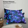 3pcs Hexagon Pattern Bedding Sets 3D Printed Blue Purple Geometric Duvet Cover Sets With Pillowcases No Filling Cool Visual