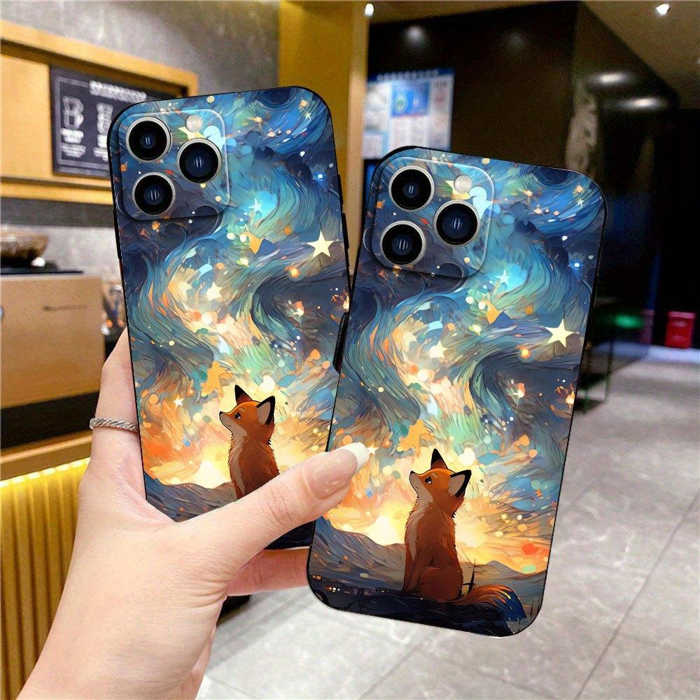 Fox Sky Star Pattern Phone Case Suitable for iPhone 17 16 15 14 13 12 11 Pro/Max/Plus Anti Drop and Anti Shock Back Cover