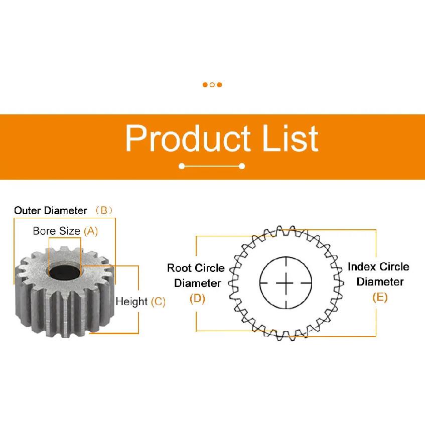 Flat Gear 1M-110/115/116/120/125/130/140/150T SC45# Carbon Steel Soft Teeth Surface Gear Wheel For Transmission Parts