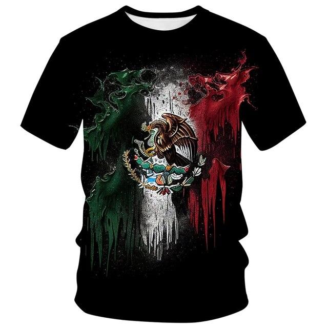 Mexicano Mexican 3D Printed T-Shirts Short-Sleeved Summer For Men Casual Fashion Male Streetwear Loose Breathable Top Tees Shirt