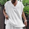 Men'S Loose Sleeveless Vest Large V-Neck Sports T-Shirt Top