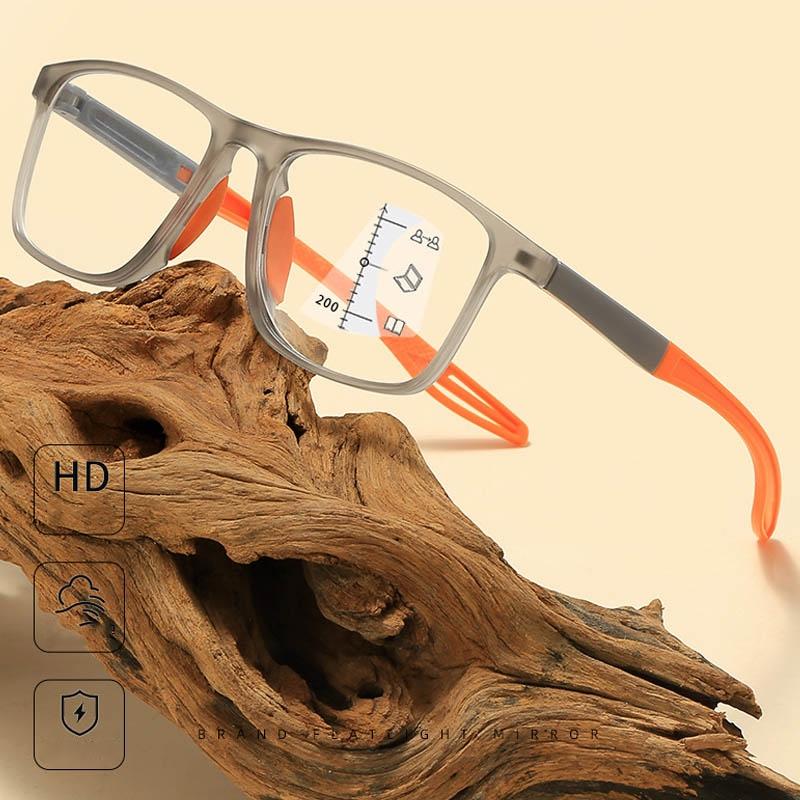 New Fashion TR90 Multifocal Reading Glasses for Women Men Blue Light Blocking Progressive Eyeglasses HD Lens Far Sight Eyewear