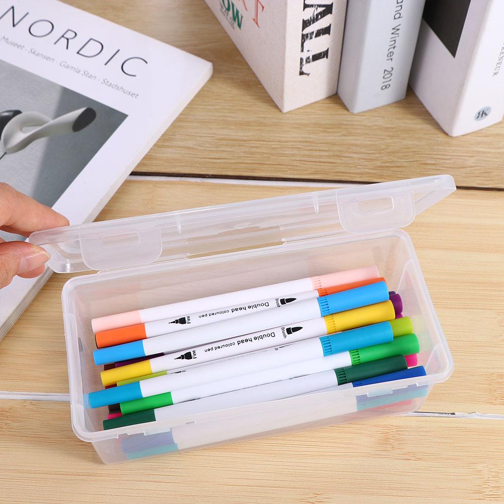 Waterproof Stationery Case With Buckled Pen Pencil Case Korean Style Desktop Storage Box  Sundries