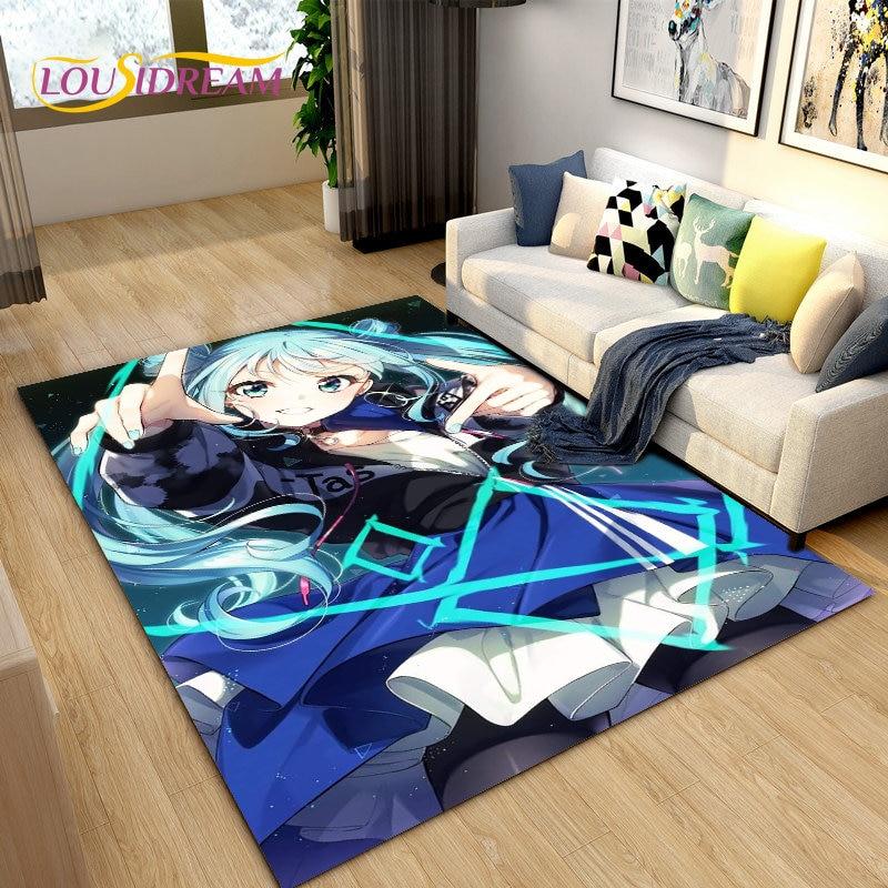 3D-Teppich mit japanischem Musik-Anime-Cartoon, Teppich für Wohnzimmer, Schlafzimmer, Sofa, Fußmatte, Dekoration, Kinder spielen, rutschfeste Bodenmatte