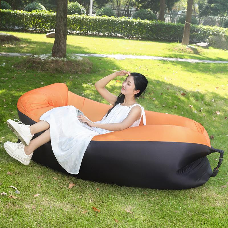 No Pump Needed Lounger Portable Air Sofa with Pillow Portable Camping Lounger Waterproof Blow Up Couch for Camping Beach Backyar