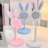 Mobile Phone Holder Adjustable Height Telescopic Stand 22.7-31.7cm Cute Bunny Ear Design Phone Mount for Desk Office Decor