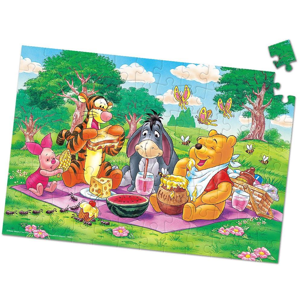 Tenyo i Pussel Disney Nalle Puh Picknick 96 Bitar Pussel Antibakteriell Rengöring och Servicekort Ålder 5+ (Tenyo) [Tillverkad i Japan]