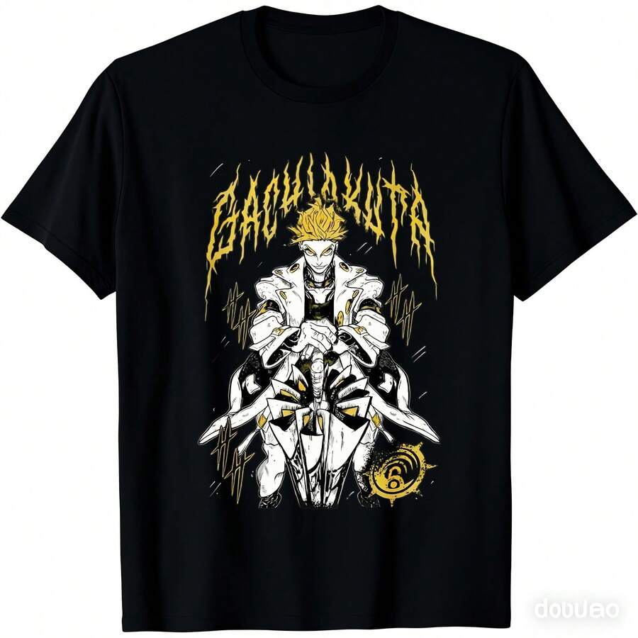 Unisexs Anime Unisexga TShirt Japanese Graphic Tee With GachiakutaMine Print Casual Round Neck Shirt S