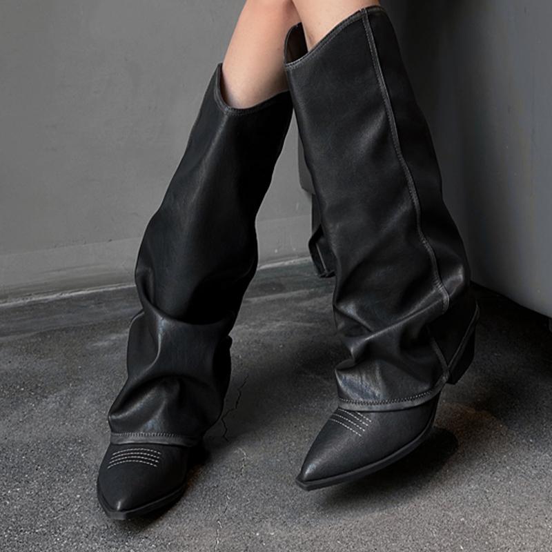 Fashion Women's High Boots High Heels Fashion Luxury Shoes Pointed Toe Deisgner Knee High Boots 2025 Winter Pumps Dress Sexy Botas Mujer