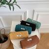 In Stock: Retro Corduroy Pencil Case - Solid Color, Simple Design for High School Students