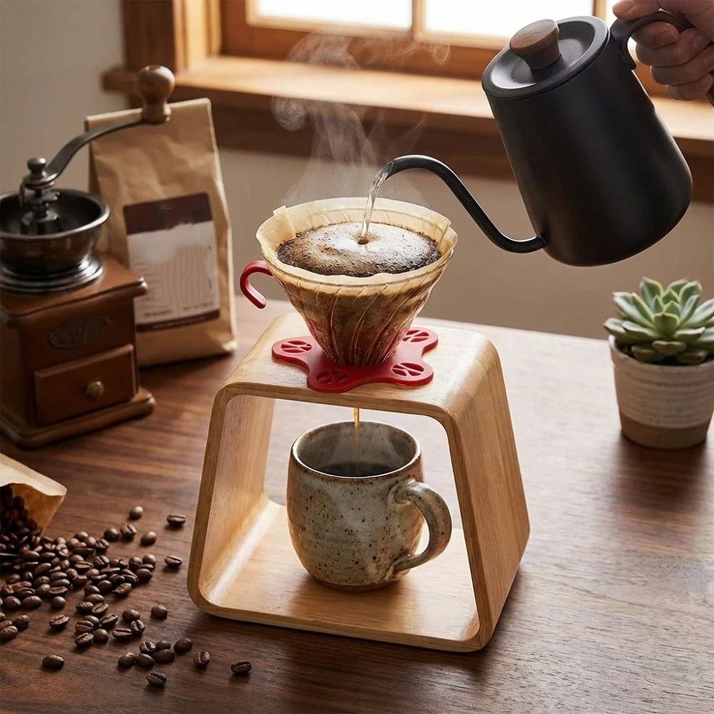 Solid Wood Filter Cup Holder Vintage Filters Rack Portable Coffee Holder  Restaurant