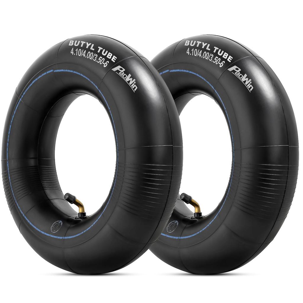 PaoWin Tire Tube with TR87 Compatible with and Hand and Tillers 2-Piece 4.10-6 Tube, 4.10/4.00/3.50-6 Valve, 4.10-6, 4.00-6, 3.50-6, 13x4.10-6,