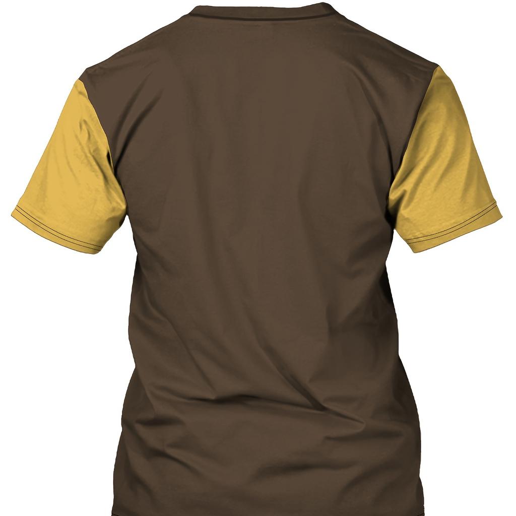 Tricou cu mânecă scurtă cu mânecă scurtă pentru bărbați, model african Element, vară în aer liber