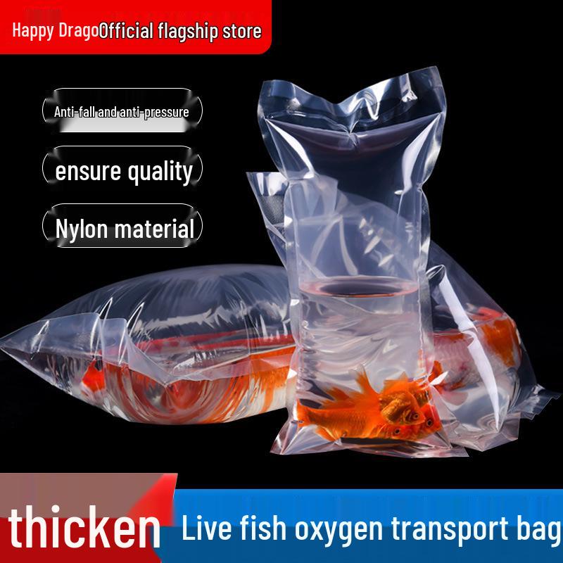 

Пакеты для транспортировки живой рыбы с кислородом - Герметичные, из прозрачного пластика для использования в аквариуме. 13x22cm, 16 micron, 50 pcs