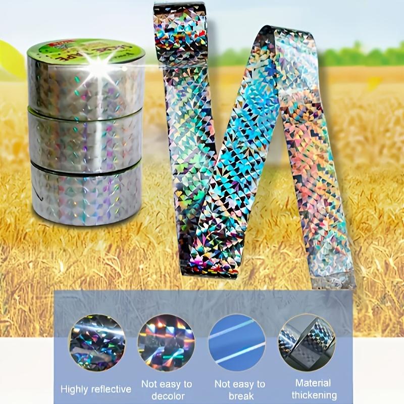 Reflective Bird Repellent Tape, Double-Sided Holographic Plastic Scare Ribbon for Gardens, Fruit Trees, Flower Beds and Outdoor Plants