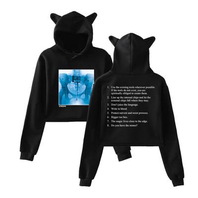 Neuer Lorde Virgin Pullover Mädchen Lässige Katze Cropped Hoodies Damen Langarm Sweatshirts Crop Top Damen Hoodie Sexy Tops