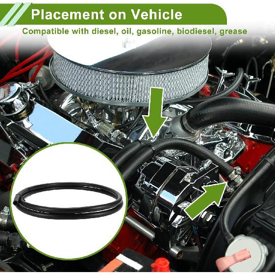 Universal 8ft Fuel Hose 3/8"ID Fuel Line Hose 0.62"OD Fuel Hose Vacuum Hose Automotive Fuel Hose NBR Rubber 1 Pcs