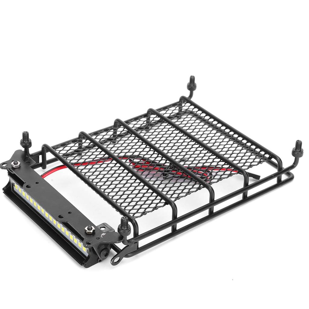 Metalowy Bagażnik Dachowy z LED do Samochodów RC, Solidna Konstrukcja, Oszczędność Miejsca, Łatwy Montaż dla Modeli Samochodów RC MN D90 99S