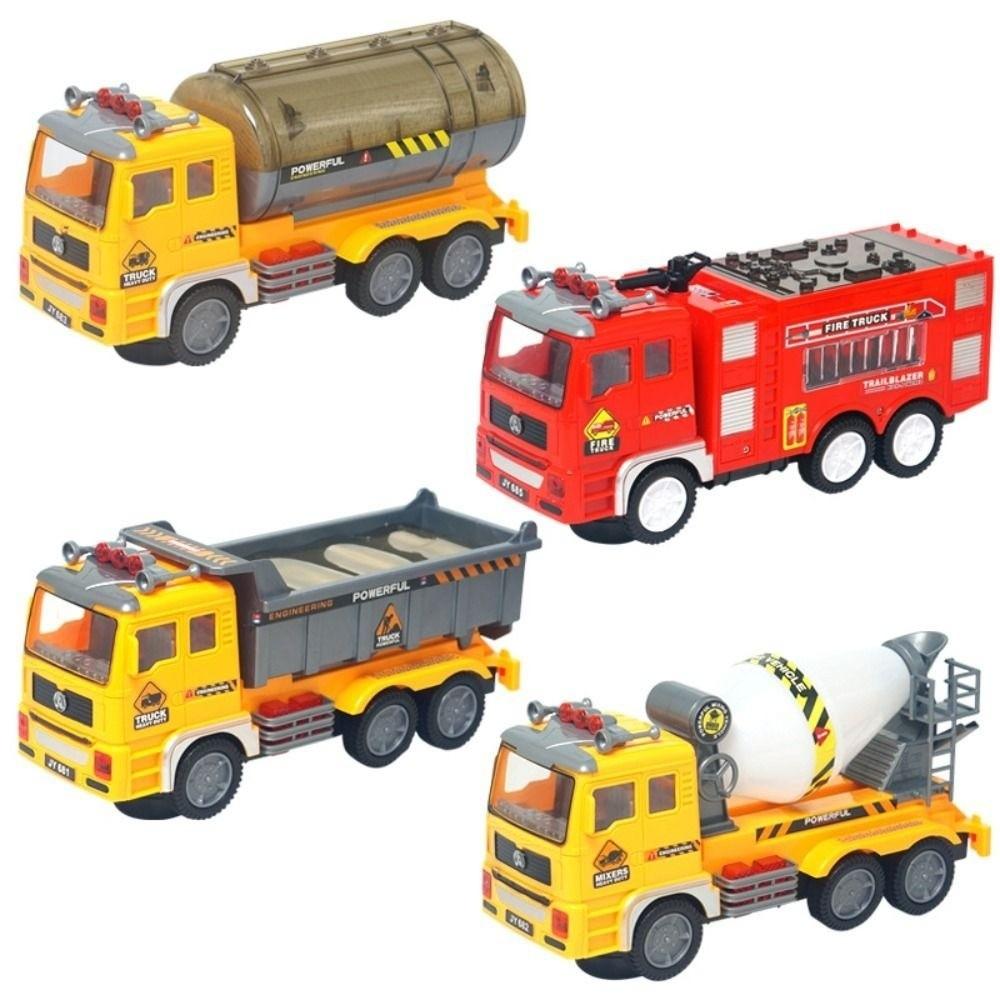 Flashing LED Fire Truck Toy Magnetic Engineering Vehicles Toy Parent-child Interaction