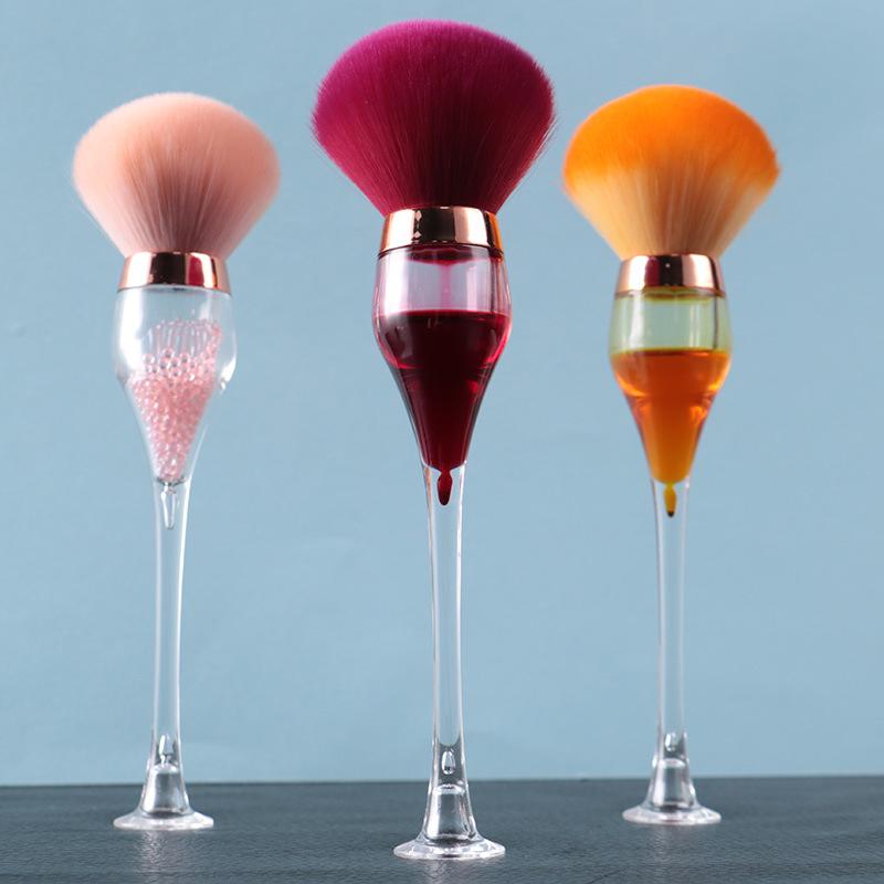 

Yasna Red Wine Glass Makeup Brush: Powder & Liquid Brush Gift Set