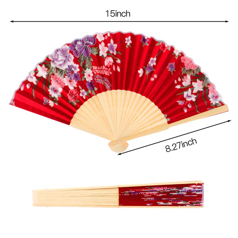 Hedvábný vějíř čínský japonský styl skládací vějíř Svatební vějíř Umělecké dárky Dance Hand Fan