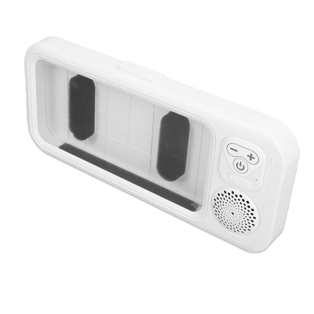 Shower Phone Holder Bluetooth Speaker 360 Degree Adjustable Water Proof Touch Screen Shower Phone Case White