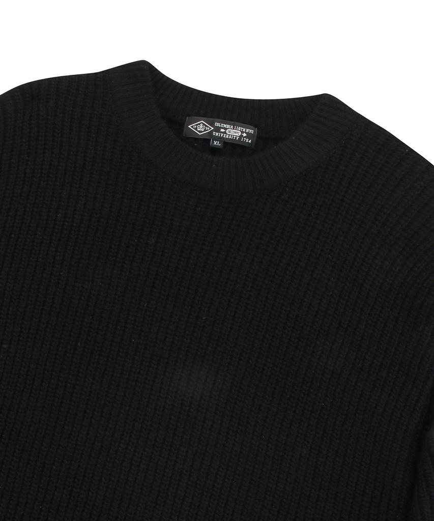 COLUMBIA UNIVERSITY 1754 Crown Overfit Round Sweater Black