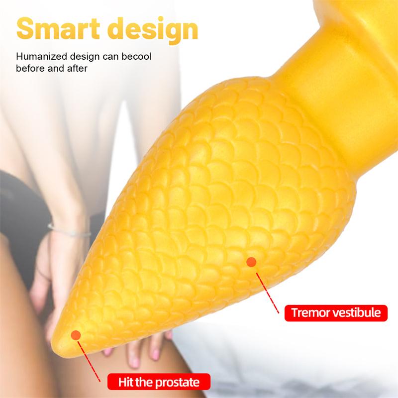 Golden Pine Cone Butt Plug Masturbation Stick Backyard Butt Plug Sex Toys Backyard Big Butt Plug