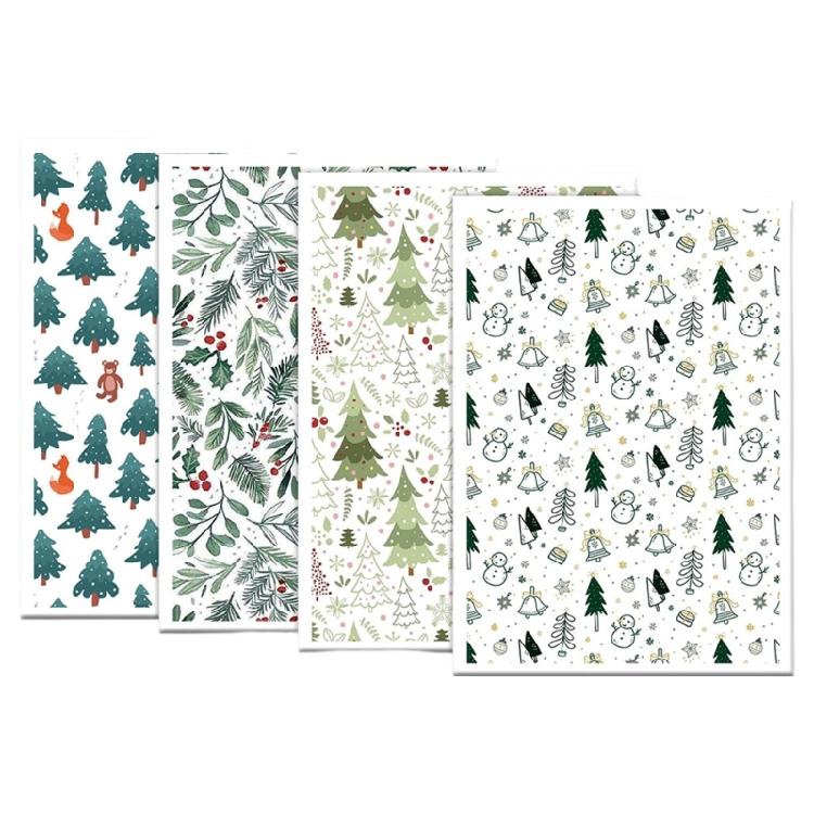 Pack of 4 Christmas Themed Transfer Paper 95x138mm Clay Earrings Water Soluble Transfer Paper for Jewelry Making