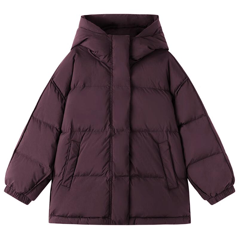 Hacikis Kids Purple Hooded Duck Down Jacket 110