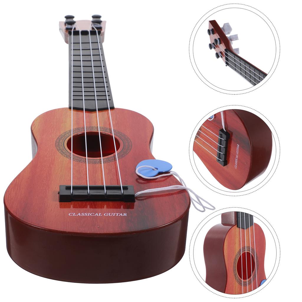 Children's Guitar Toy Kids Ukulele Musical Instrument Childrens Toys Small Instruments Plastic Wooden Toddler