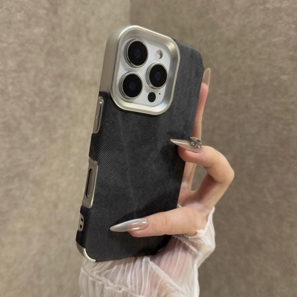 Cowboy Fabric Phone Case For iPhone 17 Air 16 15 14 13 12 Pro Max 11 Plus Jeans Soft Bumper Armor Retro Vintage Cover Funda