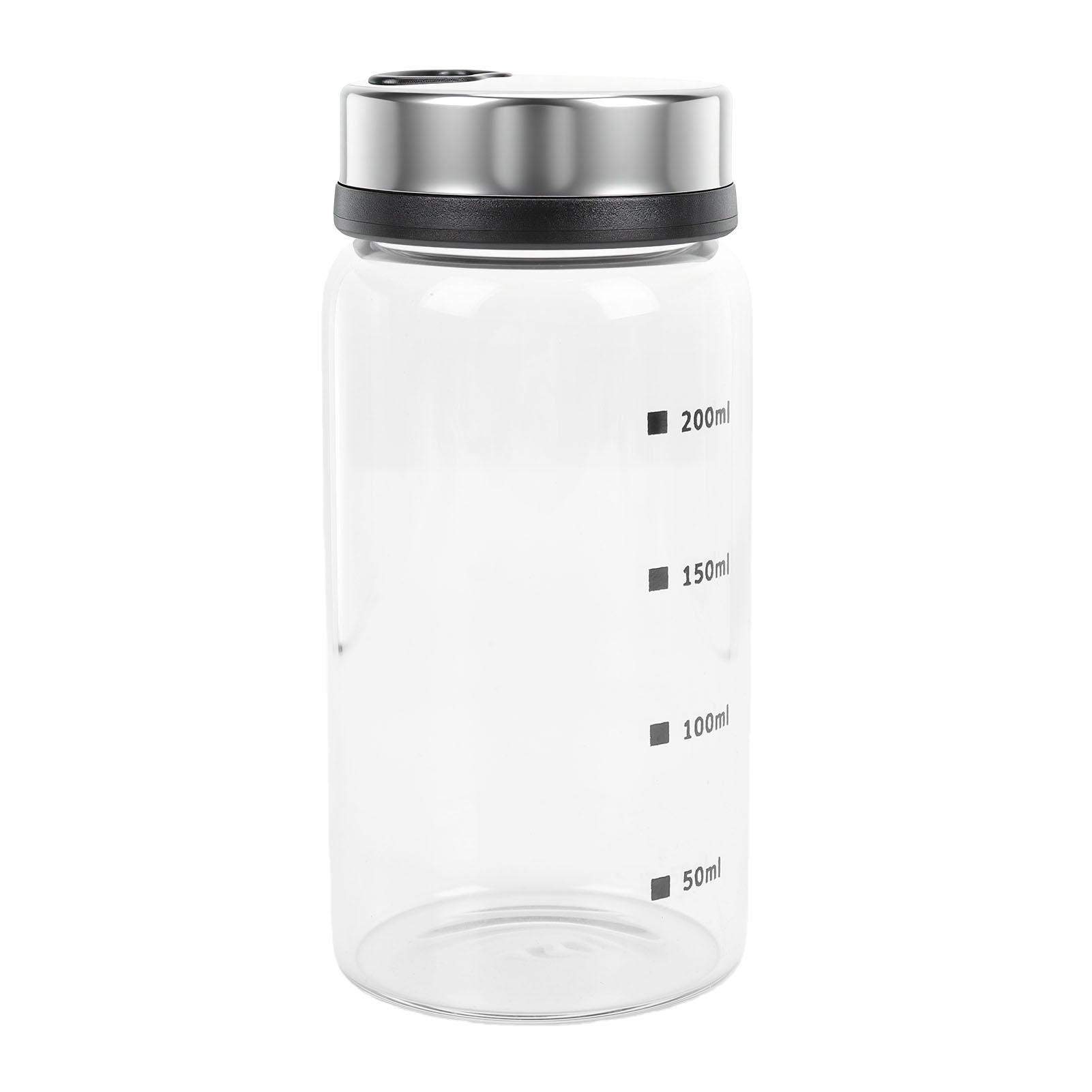 

7oz Salt Shaker with Adjustable Pour Spout Clear Glass Kitchen Condiment Storage Jar Salt Dispenser Mirror Lid