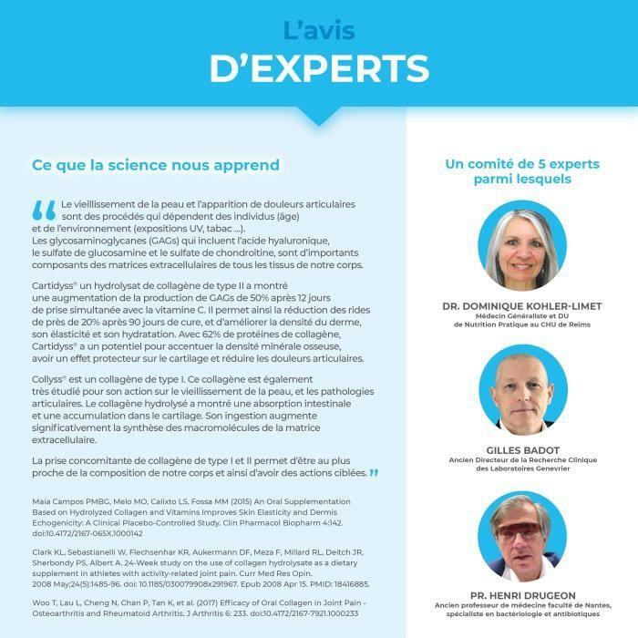 Kollagen Meeres Typ I & II – Hautfeuchtigkeit & Schutz der Knochen und Gelenke - 90 Kapseln HERGESTELLT IN FRANKREICH -