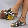 Fashion Fashion Camouflage Platform Slippers for Women Summer 2025 Comfortable Wedge Sandals Woman Lightweight Non Slip Beach Slides 43