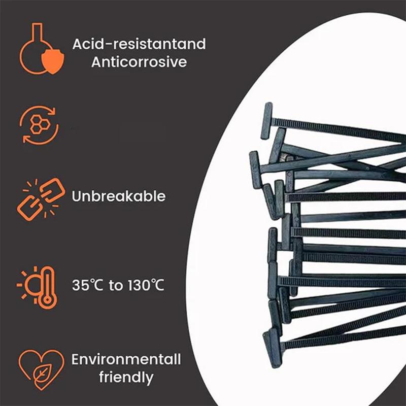 Nylon Universal Cable Tie Buckle Heavy Duty Self-Locking Zip Ties Holder with Pin Fasteners Car Body UV Resistant Zipties
