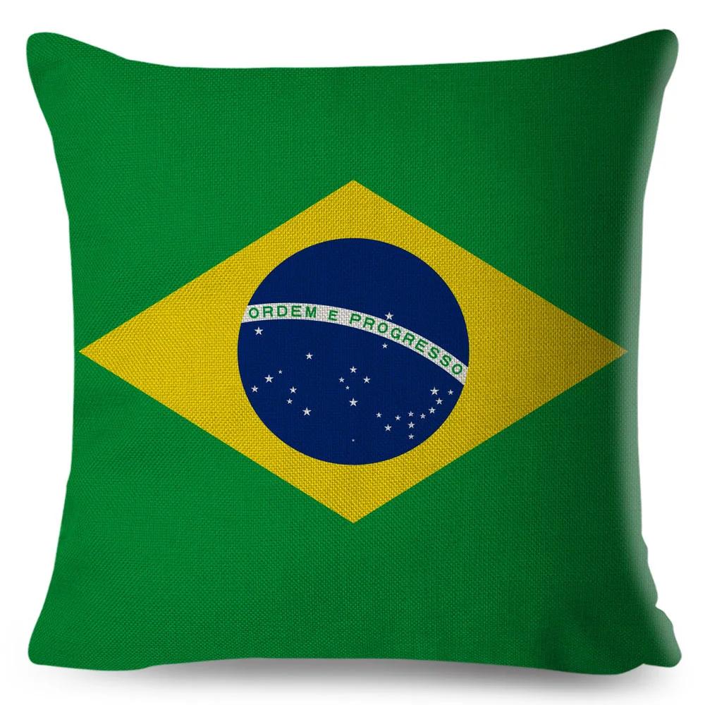 50 Style National Flag Cushion Cover for Sofa Home Children Room Decor Geometric Print Pillowcase Polyester Pillow Case 45x45cm