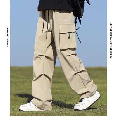 American Hot High Street Cargo Casual Hosen Männlichen Frühling und Herbst Tide Marke Lose Gerade Bein Breite Bein Hosen