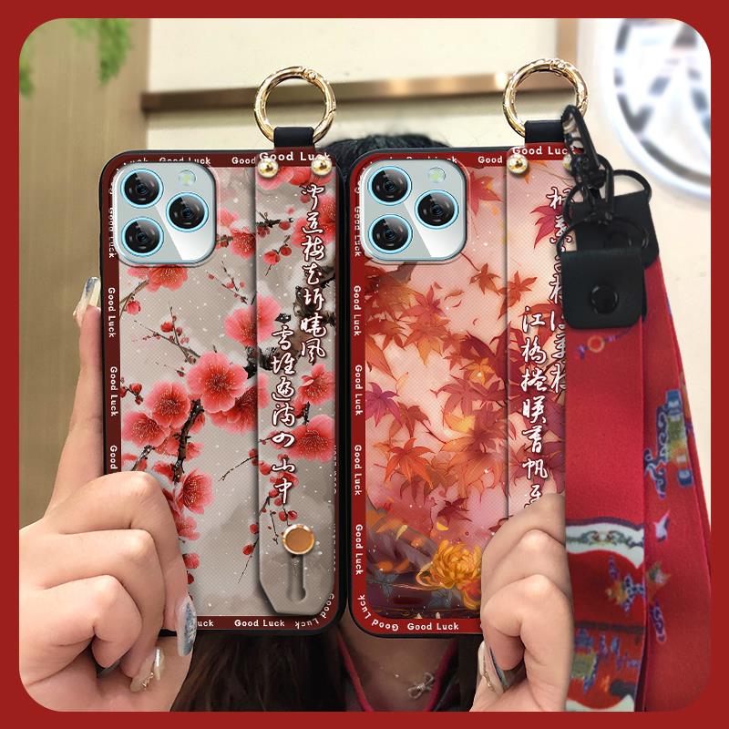 Lanyard Elderly Lady Phone Case For Blackview A95 Waterproof Phone Holder Ring Durable Wristband Kickstand Back Cover