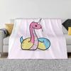 Pastel Snake Unicorn Creative Design Comfortable Warm Flannel Blanket Rainbow Lgbtq Queer Sweet Snake Animal Colorful Sexuality