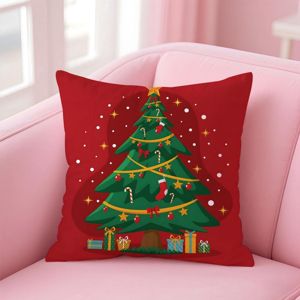 

Christmas tree Funy Abstract Art Cushion Cover Linen Pillowcase Cover Soft Decor for Sofa Home Room 30X30cm