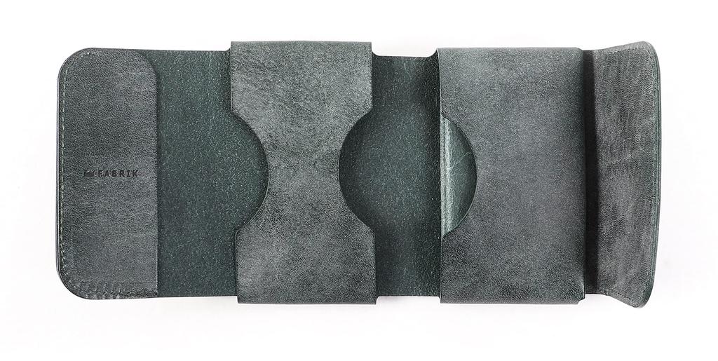 FABRIK Mini Pocket Wallet, Compact Wallet, Mini Wallet, Cowhide Leather, Stylish, Tokyo, Palm-Sized, Dark Green