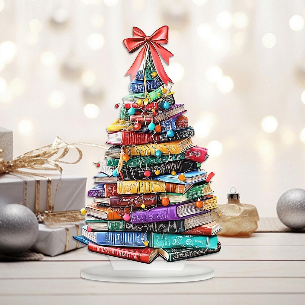 2D Creative Book Christmas Tree Acrylic Ornament